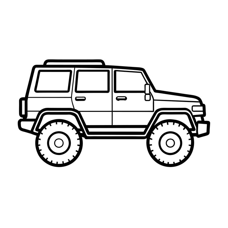 Vetor conceito de ilustração vetorial realista do contorno do carro