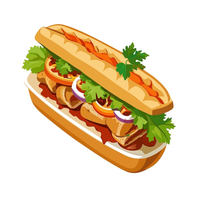 Conceito de ilustração vetorial Sandwich realista