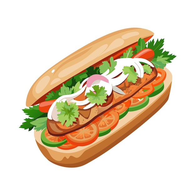 Conceito de ilustração vetorial Sandwich realista