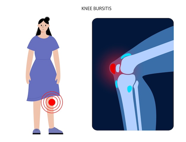 Vetor conceito de inflamação de bursite