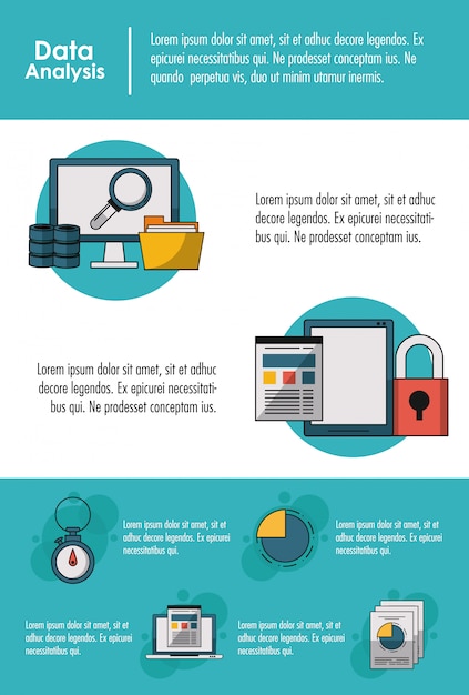 Vetor conceito de infográfico de análise de dados