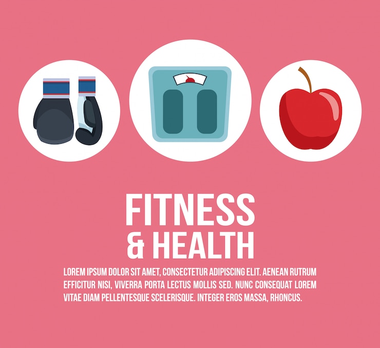 Vetor conceito de infográfico de elementos de fitness e saúde
