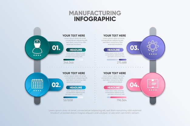 Conceito de infográfico de fabricação