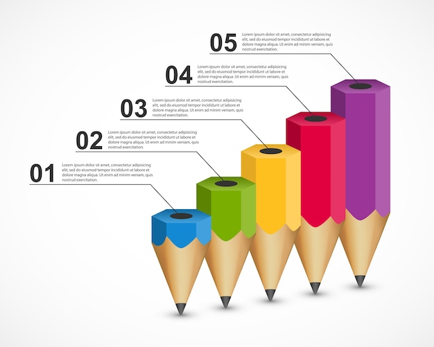 Conceito de infográfico em forma de lápis