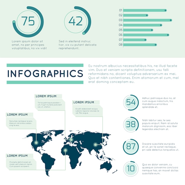 Conceito de infográfico mapa mundo