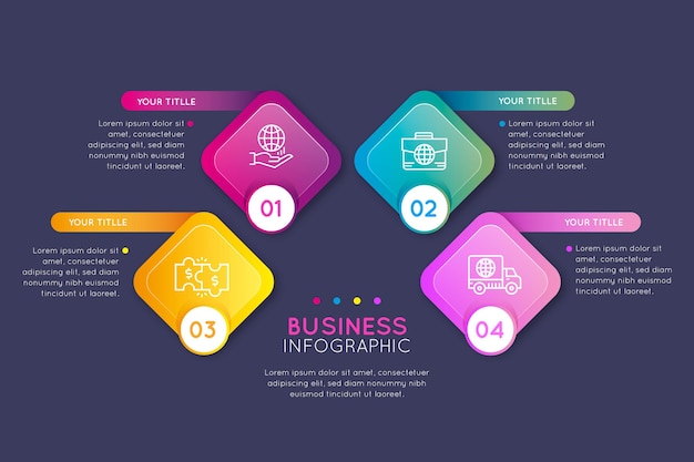 Conceito de infográficos de negócios gradiente