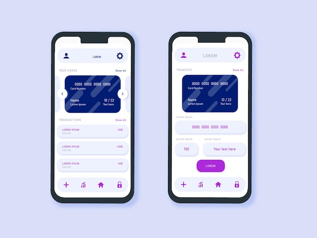 Conceito de interface de aplicação bancária