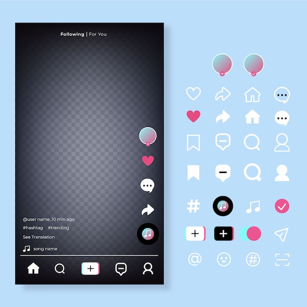 Vetor conceito de interface tiktok