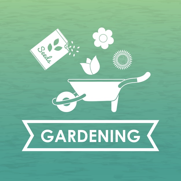Vetor conceito de jardinagem com design de ícone