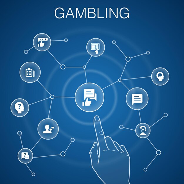 Conceito de jogo, background.roulette azul, casino, dinheiro, ícones de casino online