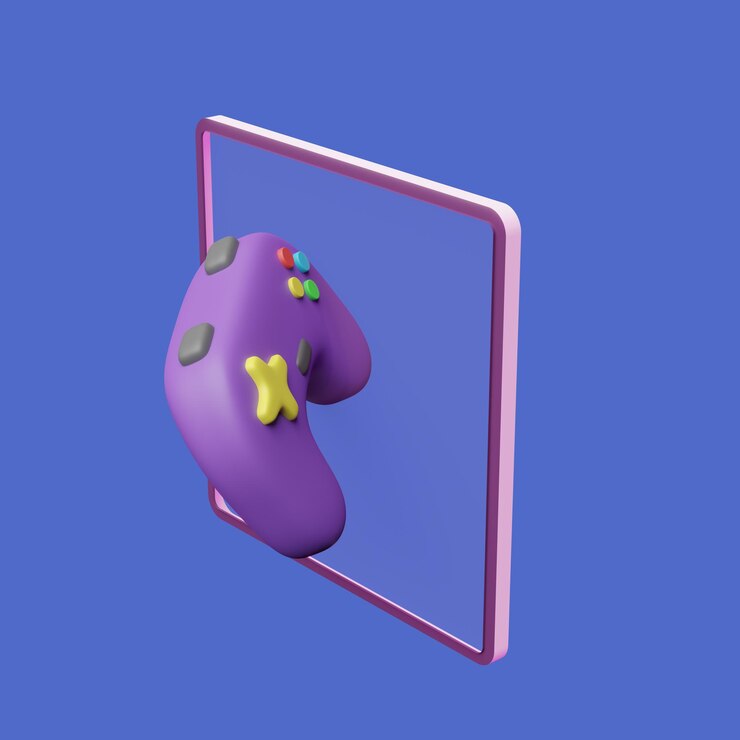 Vetor conceito de jogo virtual objeto 3d realista estilo de desenho animado