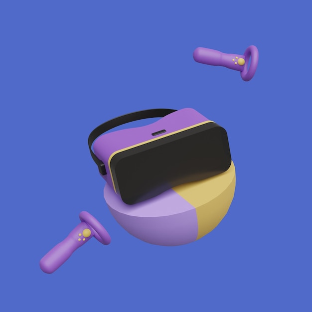Conceito de jogo virtual Objeto 3D realista estilo de desenho animado