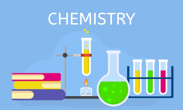 Conceito de lição de química, estilo simples