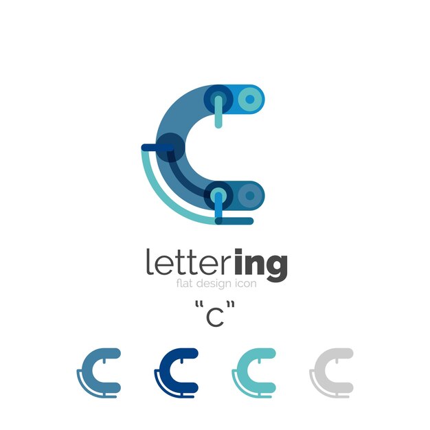 Vetor conceito de linha de logotipo de carta