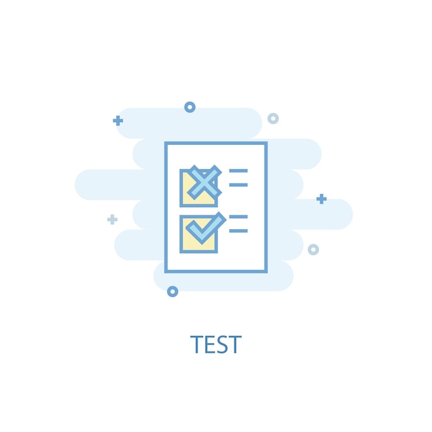 Conceito de linha de teste ícone de linha simples ilustração colorida símbolo de teste design plano pode ser usado para uiux