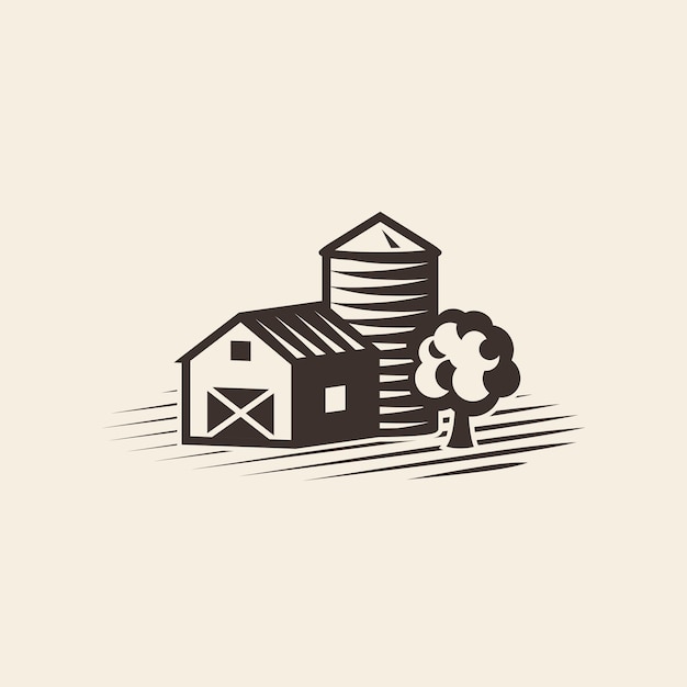 Vetor conceito de logotipo da fazenda para empresa e marca