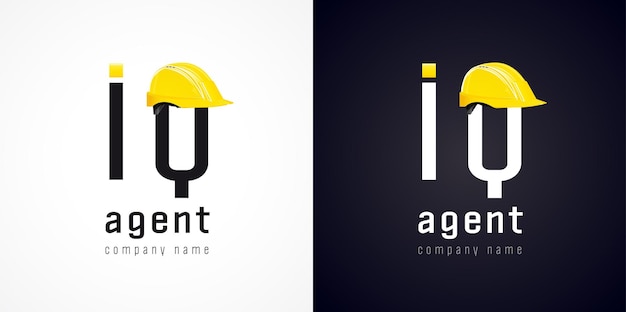 Conceito de logotipo de agente iq sinal de empresa de desenvolvimento de alta tecnologia design web gráfico abstrato isolado