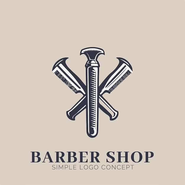 Vetor conceito de logotipo de barbearia para empresa e marca