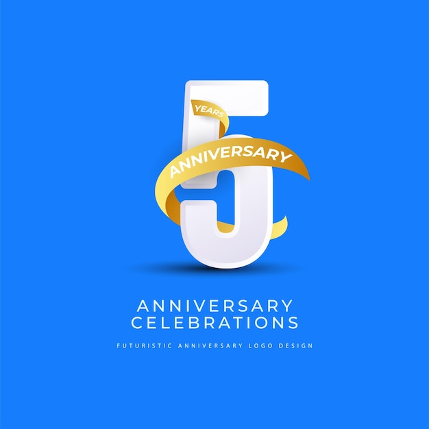 Conceito de logotipo de comemorações de aniversário de 5 anos