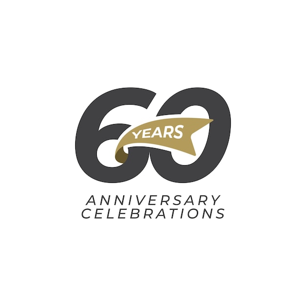 Vetor conceito de logotipo de comemorações de aniversário de 60 anos