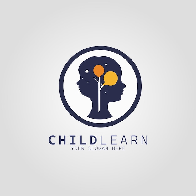 Vetor conceito de logotipo de educação infantil para empresa e marca