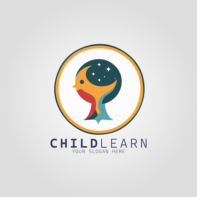 Vetor conceito de logotipo de educação infantil para empresa e marca