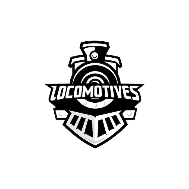 Vetor conceito de logotipo de emblema moderno de locomotivas