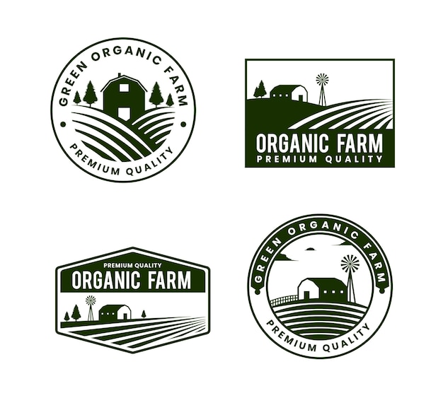 Conceito de logotipo de fazenda para crachá ou outros