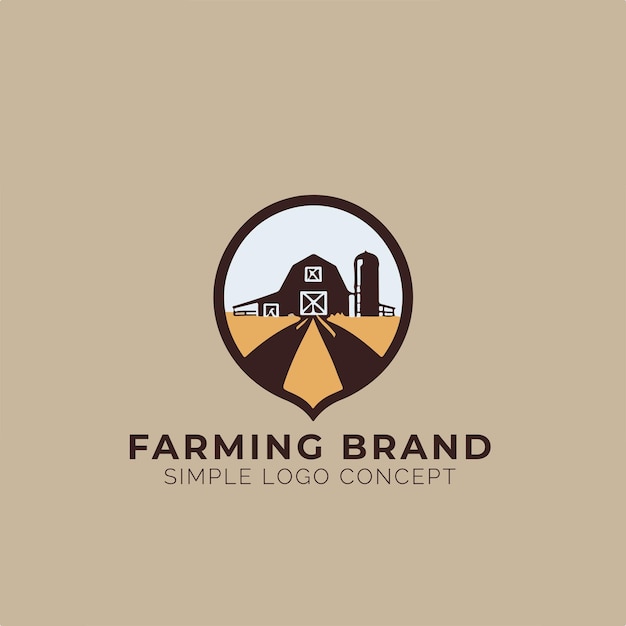 Vetor conceito de logotipo de fazenda para empresa e branding
