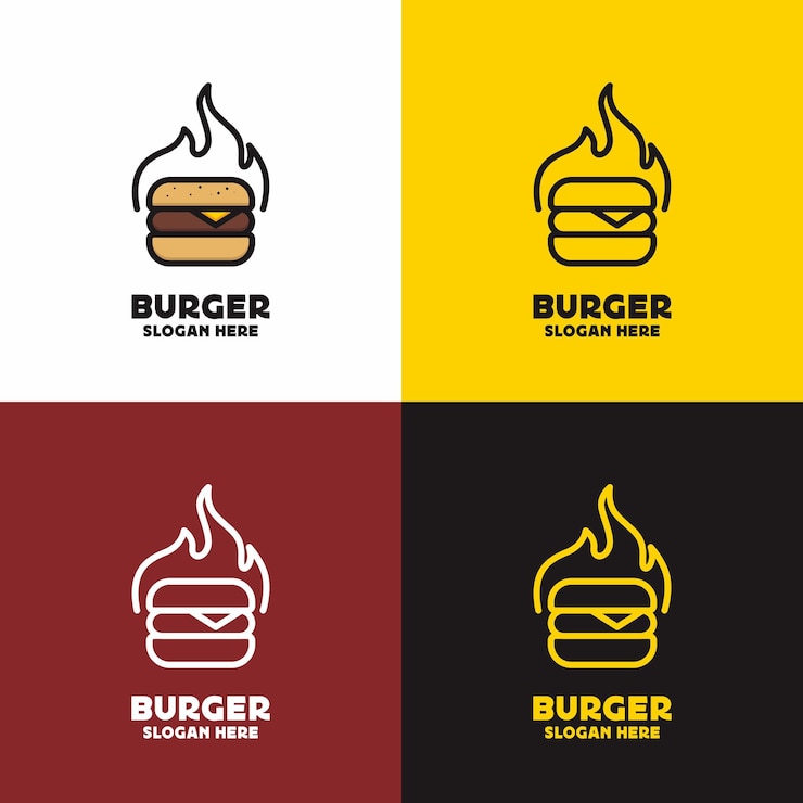 Vetor conceito de logotipo de hambúrguer