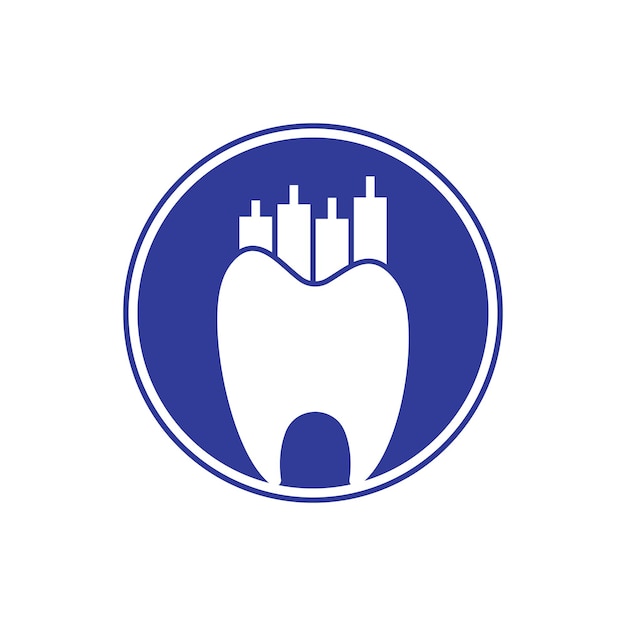 Conceito de logotipo de ícone de finanças de dentista modelo de design de logotipo de vetor de estatística dental