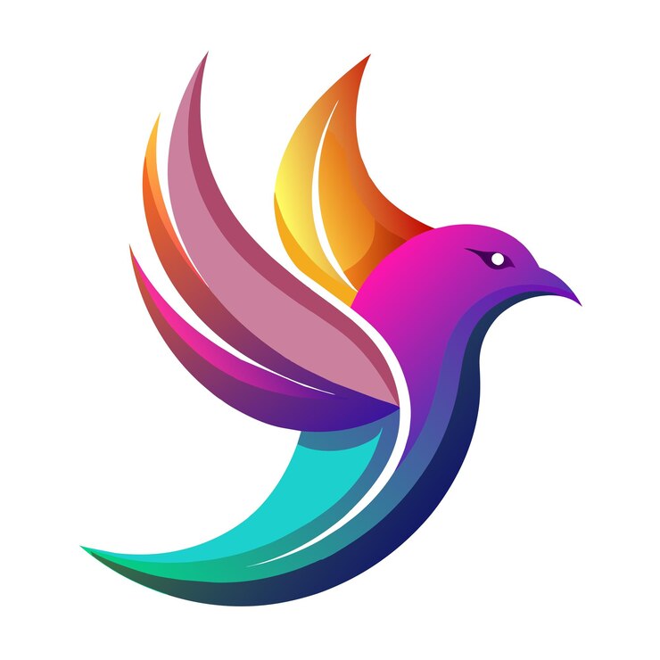 Vetor conceito de logotipo de ilustração de gradiente de pássaro colorido