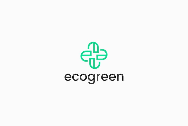 Conceito de logotipo de loop da letra e e g para modelo de design fresco verde ecológico