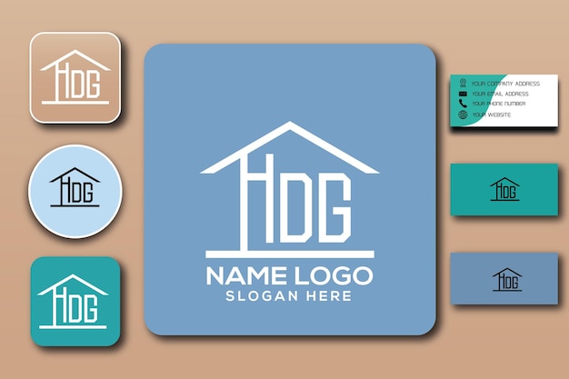 Conceito de logotipo de monograma hdg