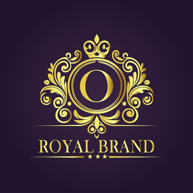 Conceito de logotipo de ouro de luxo com a letra O