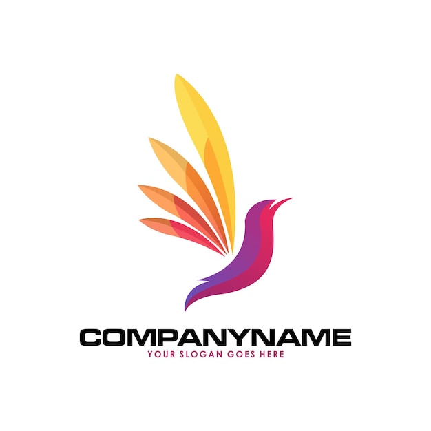 Conceito de logotipo de pássaro moderno colorido