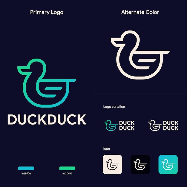 Conceito de logotipo de pato simples criativo