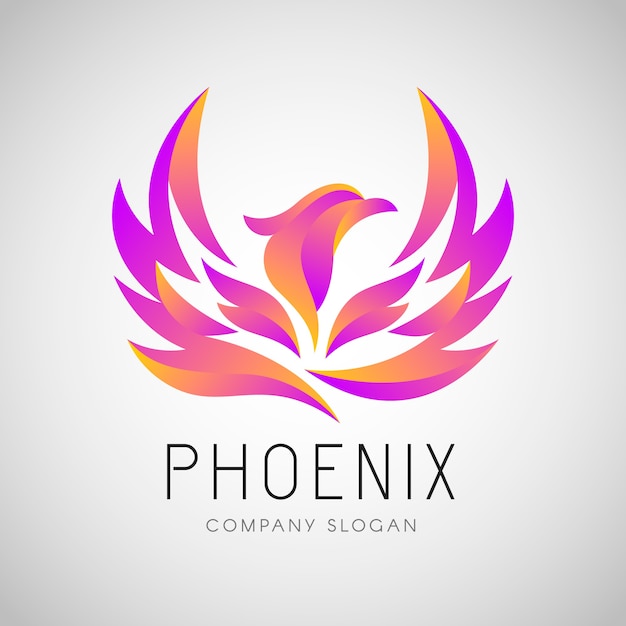 Vetor conceito de logotipo de phoenix