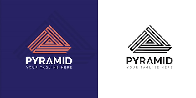 Conceito de logotipo de pirâmide de arte de linha adequado para logotipo de propriedade