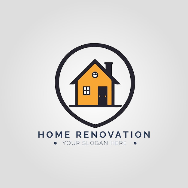Conceito de logotipo de renovação de casa para empresa e marca