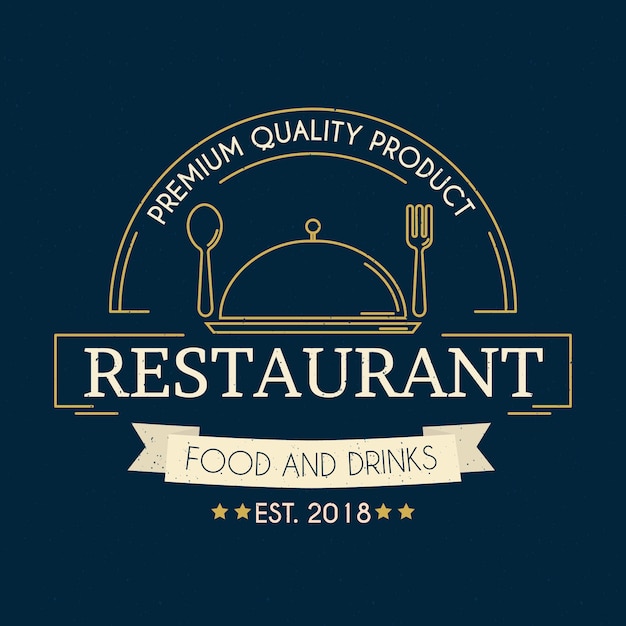 Vetor conceito de logotipo de restaurante retrô