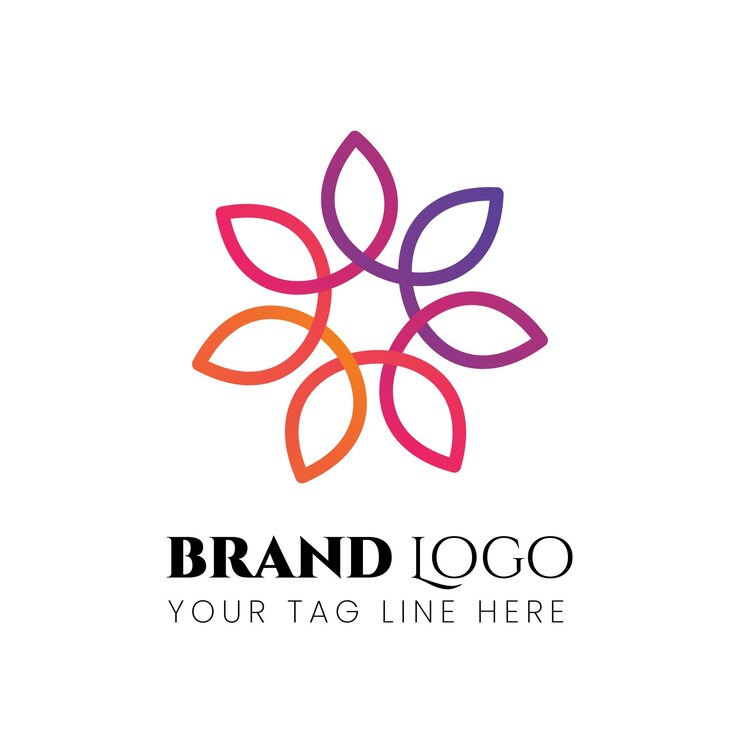 Vetor conceito de logotipo floral moderno e bonito e colorido