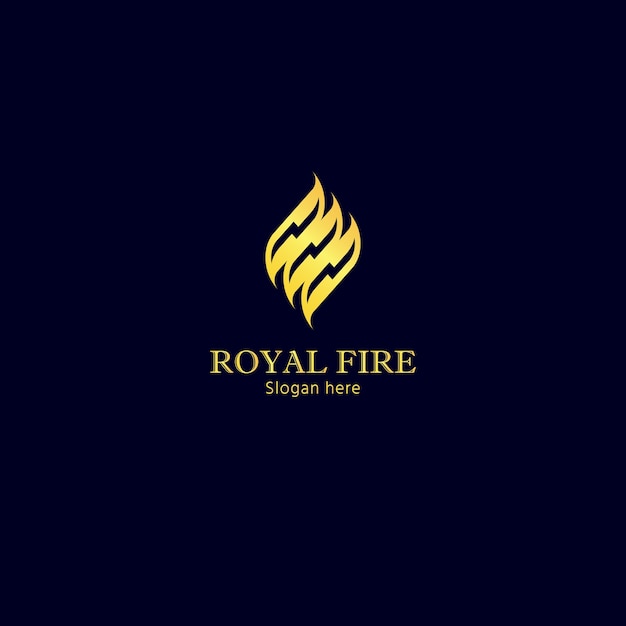 Conceito de logotipo golden fire para marca e serviços exclusivos