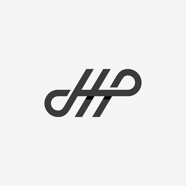 Vetor conceito de logotipo moderno do ícone da letra h e p do logotipo hp infinito em estilo de arte de linha