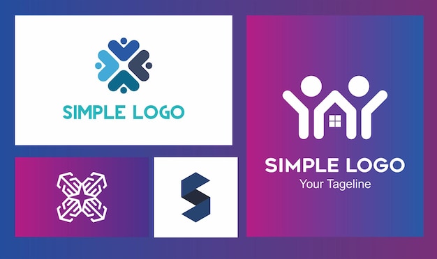 conceito de logotipo múltiplo para muitas empresas