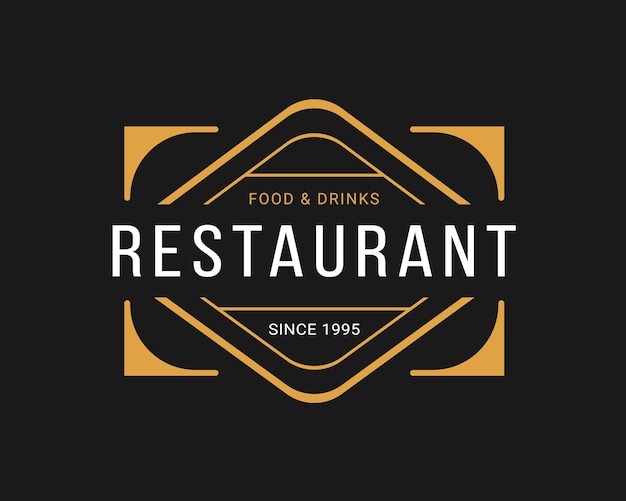 Vetor conceito de logotipo vintage de restaurante retro