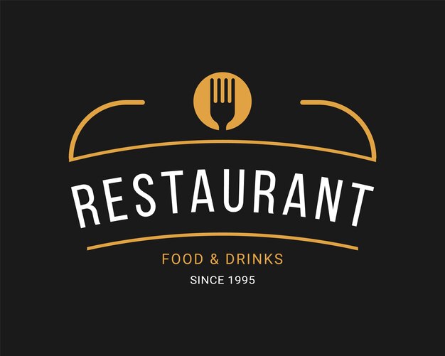 Vetor conceito de logotipo vintage de restaurante retro