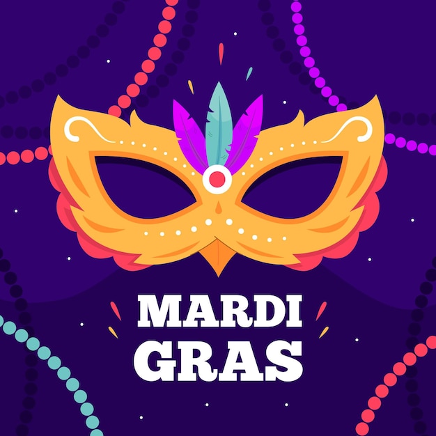 Conceito de mardi gras desenhado à mão