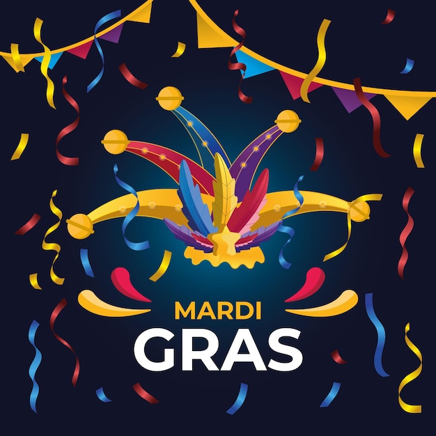 Conceito de mardi gras desenhado à mão