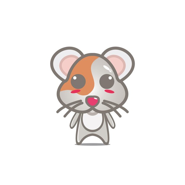 Conceito de mascote de vetor de desenho de personagem de hamster fofo